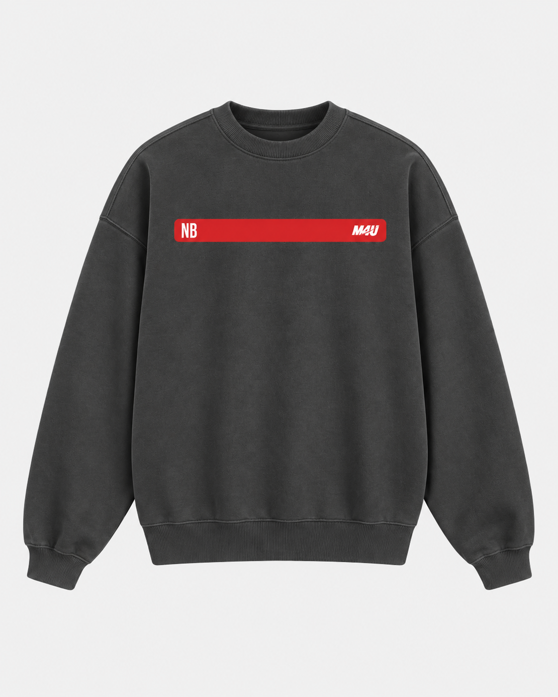 SUDADERA OVERSIZE CUELLO REDONDO GRIS NAVARRO BOMBER X M4U