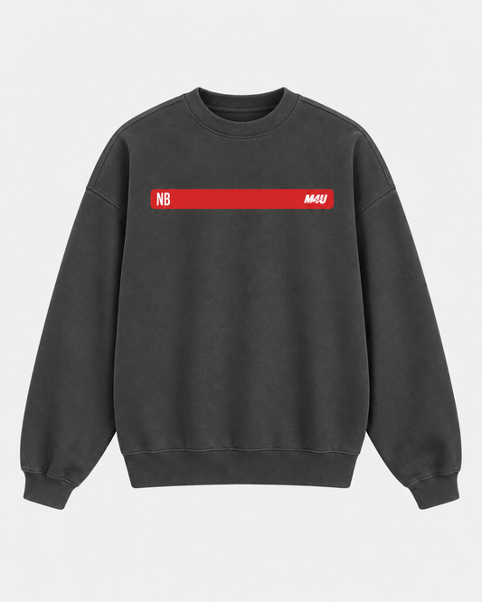 SUDADERA OVERSIZE CUELLO REDONDO GRIS NAVARRO BOMBER X M4U