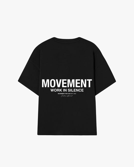 CAMISETA OVERSIZE WORK IN SILENCE BLACK