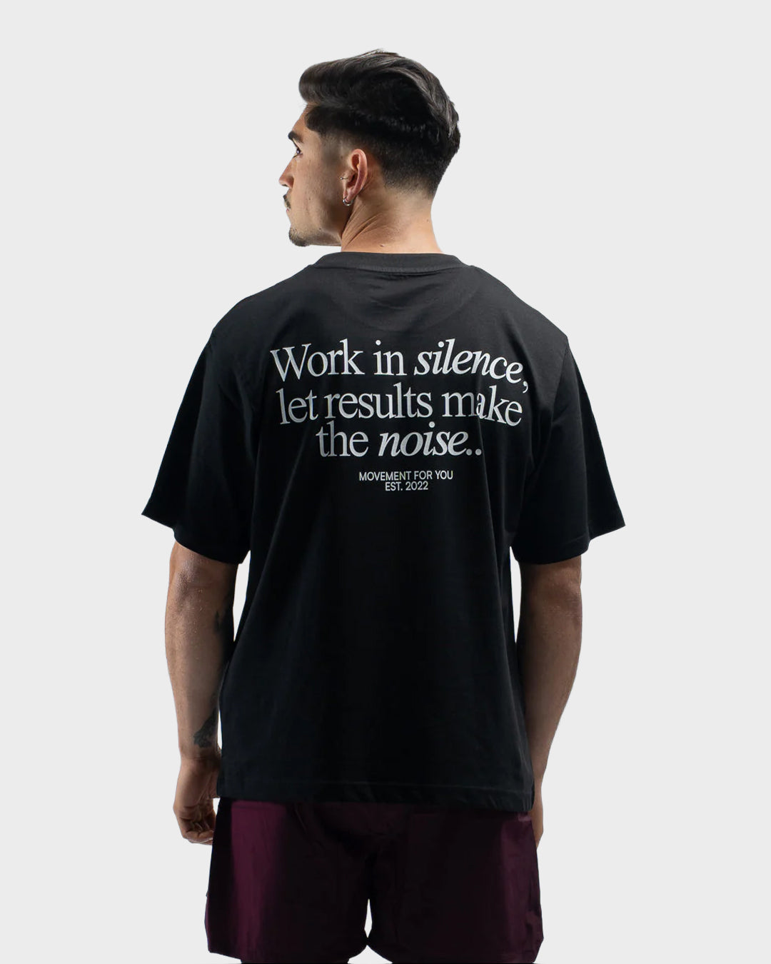 OVERSIZE TRAINING WORK IN SILENCE LET RESULTS BLACK