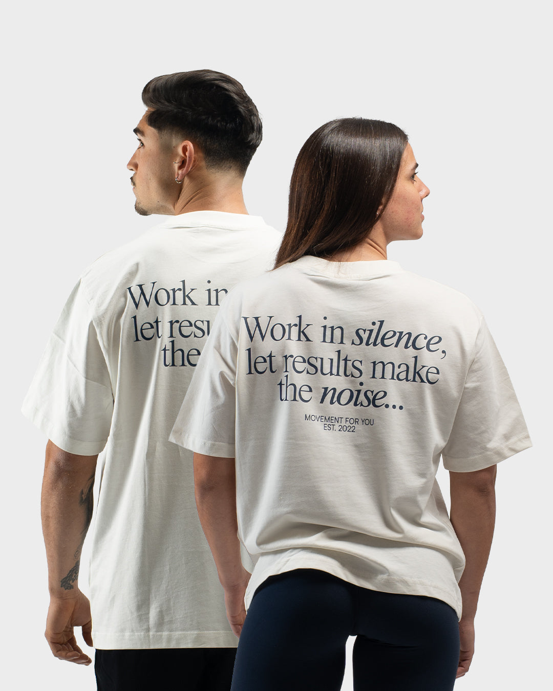 OVERSIZE TRAINING WORK IN SILENCE LET RESULTS NAVY CREAM